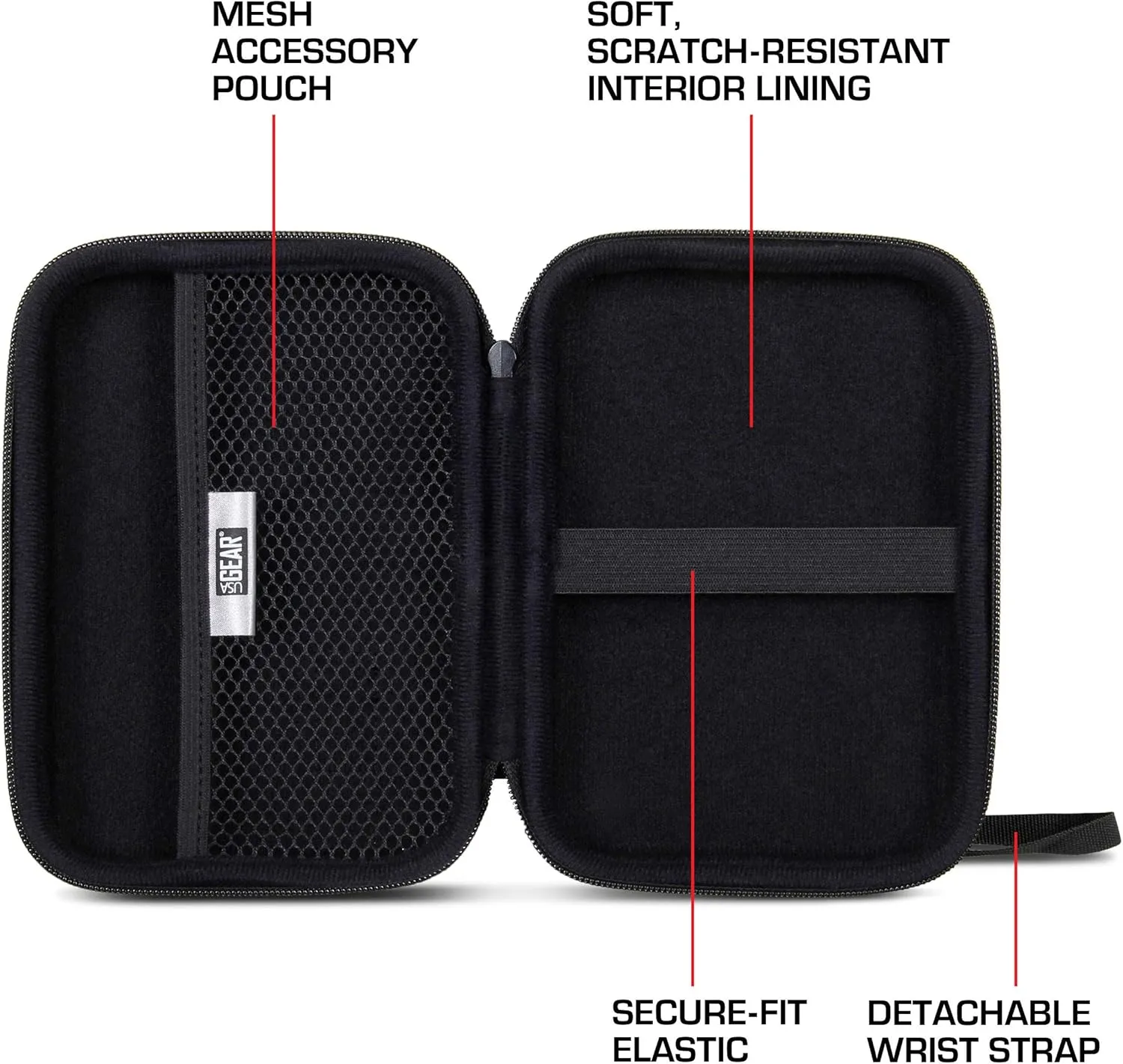 USA Gear Hard Shell Electronics Organizer 7.5 Inch Travel Case - Cable Organizer with Scratch Resistant Interior, Compatible with Garmin GPS, Portable Hard Drive, Phone Charger & More - Galaxy