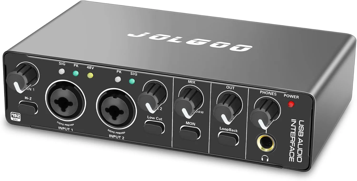 USB Audio Interface, High-Fidelity, Low Latency, and Versatile Connectivity for Professional Recording