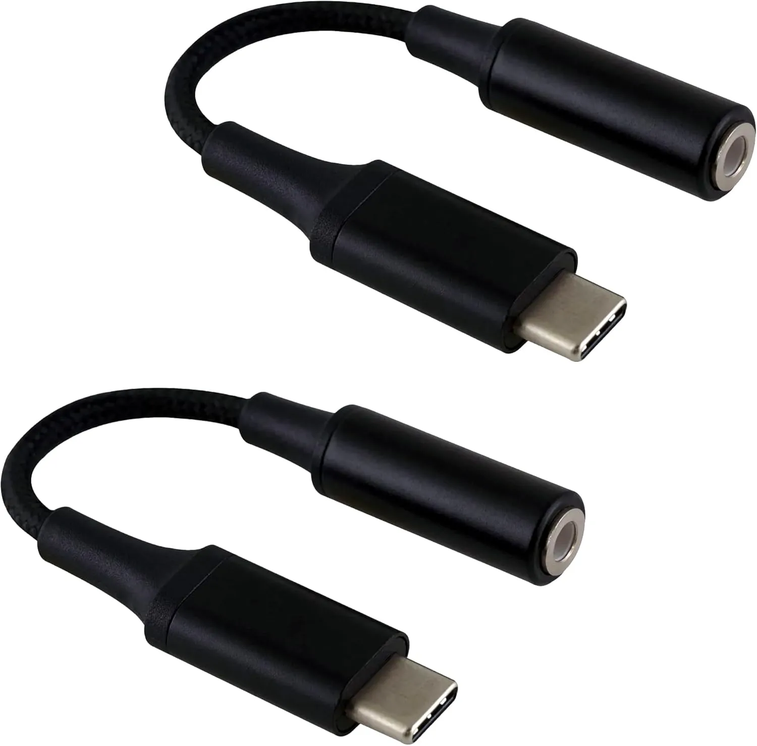USB C to 3.5mm Headphone Adapter Compatible with Meizu 20 with Digital DAC Chip That's Dual 1/8 inch TypeC/PD! (2Pack / Black)