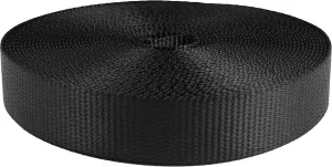 Utility Polyester Webbing – Heavy Duty Strap For Outdoor Activities, Tie Downs Hardware Compatible, Break Strength 3800 Pounds - 1 Inch or 1.5 Inch x 10 Yards, Black