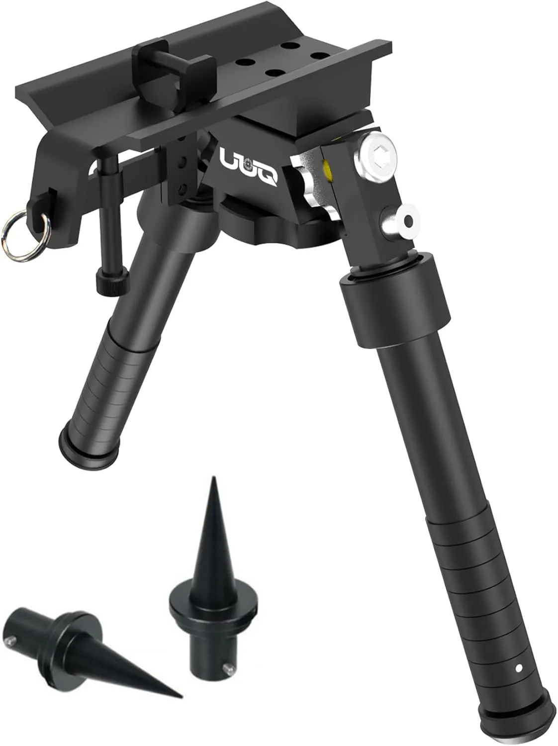 UUQ QV8 6-9 Inches Tactical Rifle Adjustable Bipod for Hunting and Shooting, Directly Attach to Sling Swivel Stud, w/Spike Feet