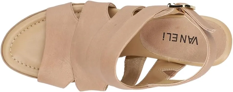 VANELi Womens Mayo Block Sling Back Casual Sandals Casual Mid Heel 2-3" - Brown