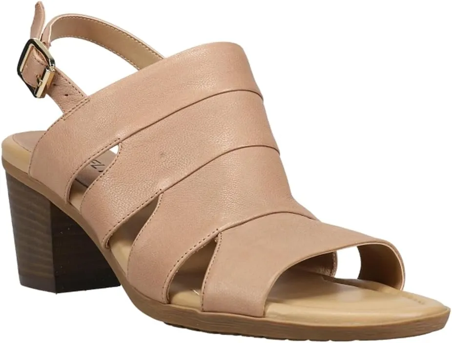 VANELi Womens Mayo Block Sling Back Casual Sandals Casual Mid Heel 2-3" - Brown