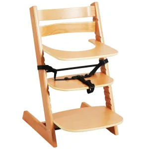 VEVOR Wooden Convertible Adjustable Feeding, Eat High Tray, Grow with Kid Portable Baby Dining Booster Seat, Beech Wood Toddler Chair, Natural