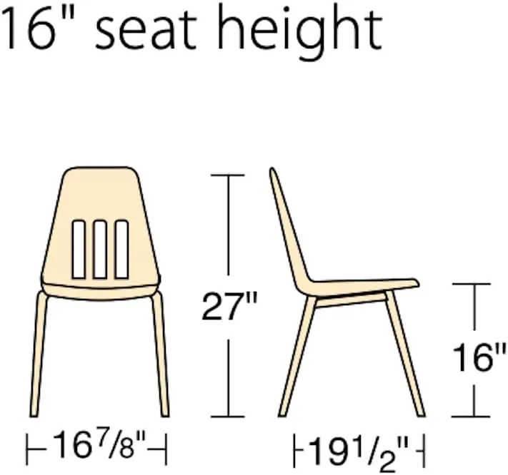 Virco 9016 School Chair, 16" Seat Height (8 Chairs) for Students 3rd to 4th Grade, Ideal for Classrooms and Institutions, Stackable Chrome Frame - Navy