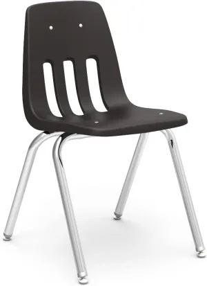 Virco 9018 School Chair, 18" Seat Height (8 Chairs) for Students 5th Grade - Adult, Ideal for Classrooms and Institutions, Stackable Chrome Frame - Black