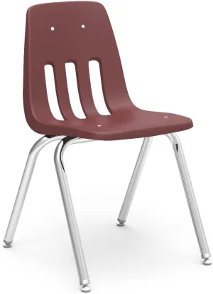 Virco 9018 School Chair, 18" Seat Height (8 Chairs) for Students 5th Grade - Adult, Ideal for Classrooms and Institutions, Stackable Chrome Frame - Wine
