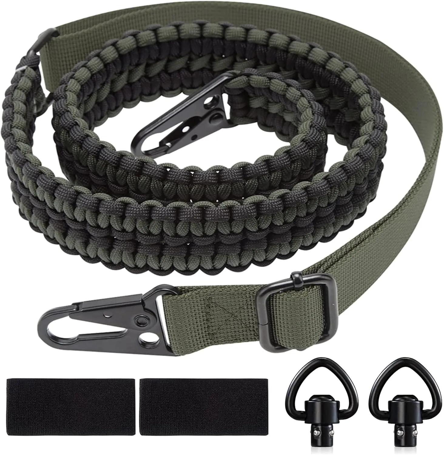 VVAAGG 2 Point QD Sling Adjustable 550 Paracord Sling with Metal Hook and QD Sling Swivels for Hunting