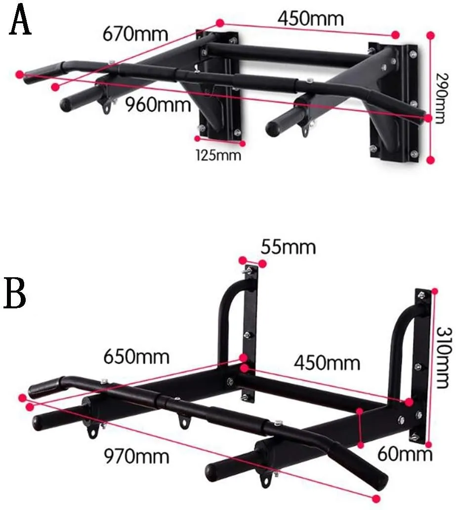 Wall-Mounted Pull Rod Multi-Function Indoor Horizontal Bar Pull-Up Device Home Wall Fixed Wall Perforated Single Parallel Bars Fitness Equipment