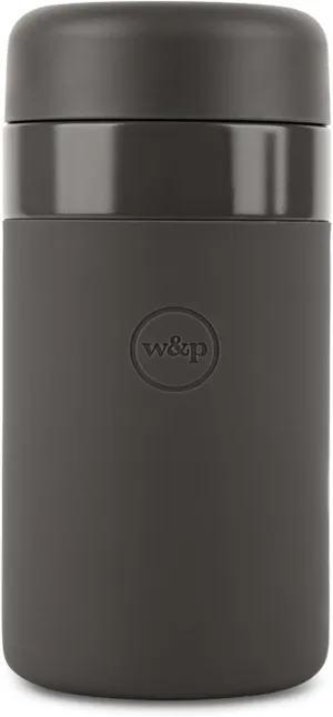 W&P Porter Insulated Bottle 12 oz | Clean Taste Ceramic Coating for Water, Coffee, & Tea | Wide Mouth Vacuum Insulated | Dishwasher Safe, Charcoal