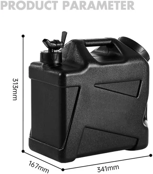 Water Container with Spigot, 12L Drinking Water Storage Jug for Camping, Portable Water Dispenser Carrier for Vehicle, Car, Outdoor, Hiking, Emergency, Hurricane Supplies ( Gray : B , Size : 341*167*3
