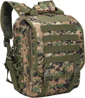 Waterproof Military Tactical Molle Backpack, 14"(inch) Laptop Sling Bag for Hiking Travel Trekking Camping