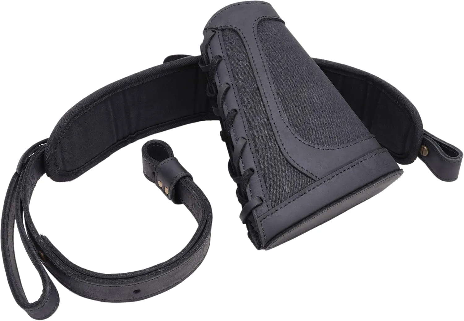 WAYNE'S DOG Canvas Leather Rifle Buttstock Cover with Match Gun Sling Shell Holder