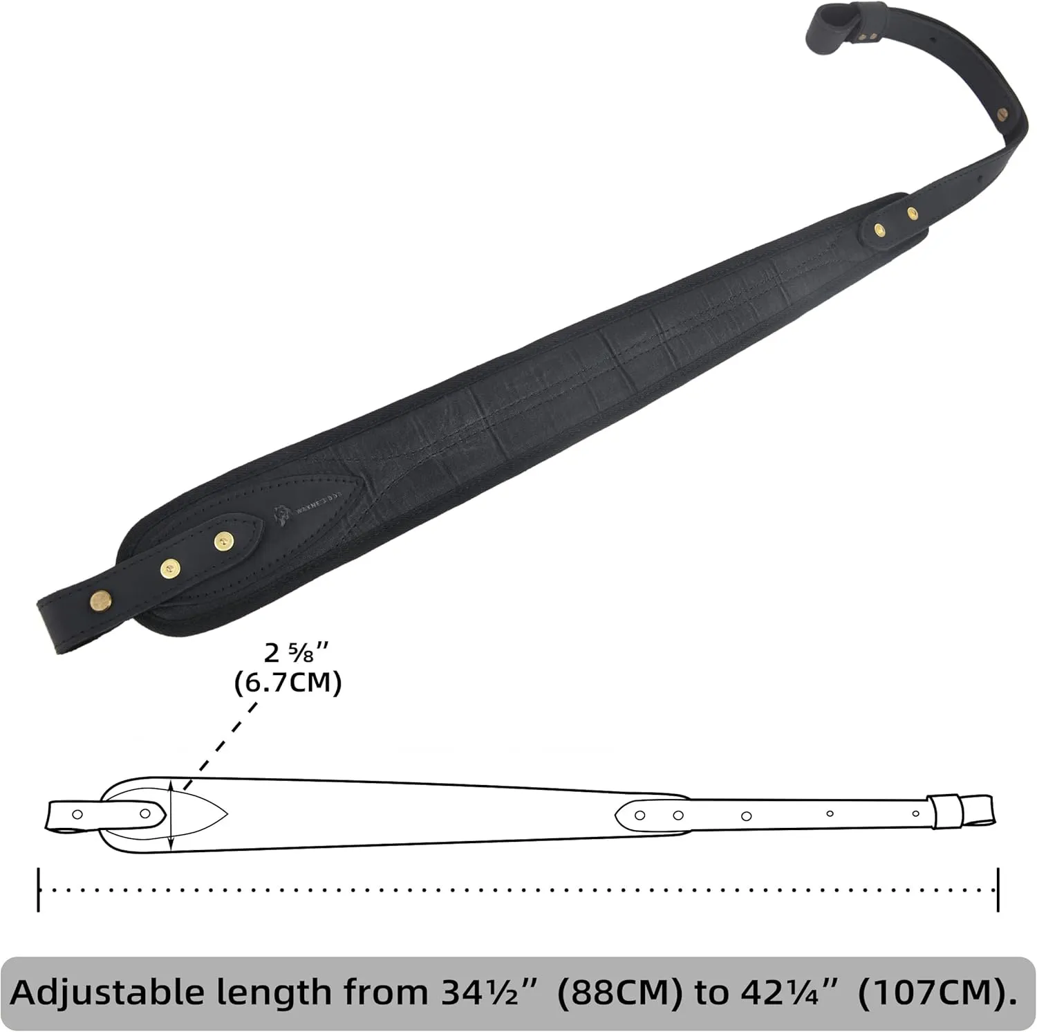 WAYNE'S DOG Canvas Leather Rifle Sling with Swivels, Coffee & Black Hunting Shooting Gun Strap