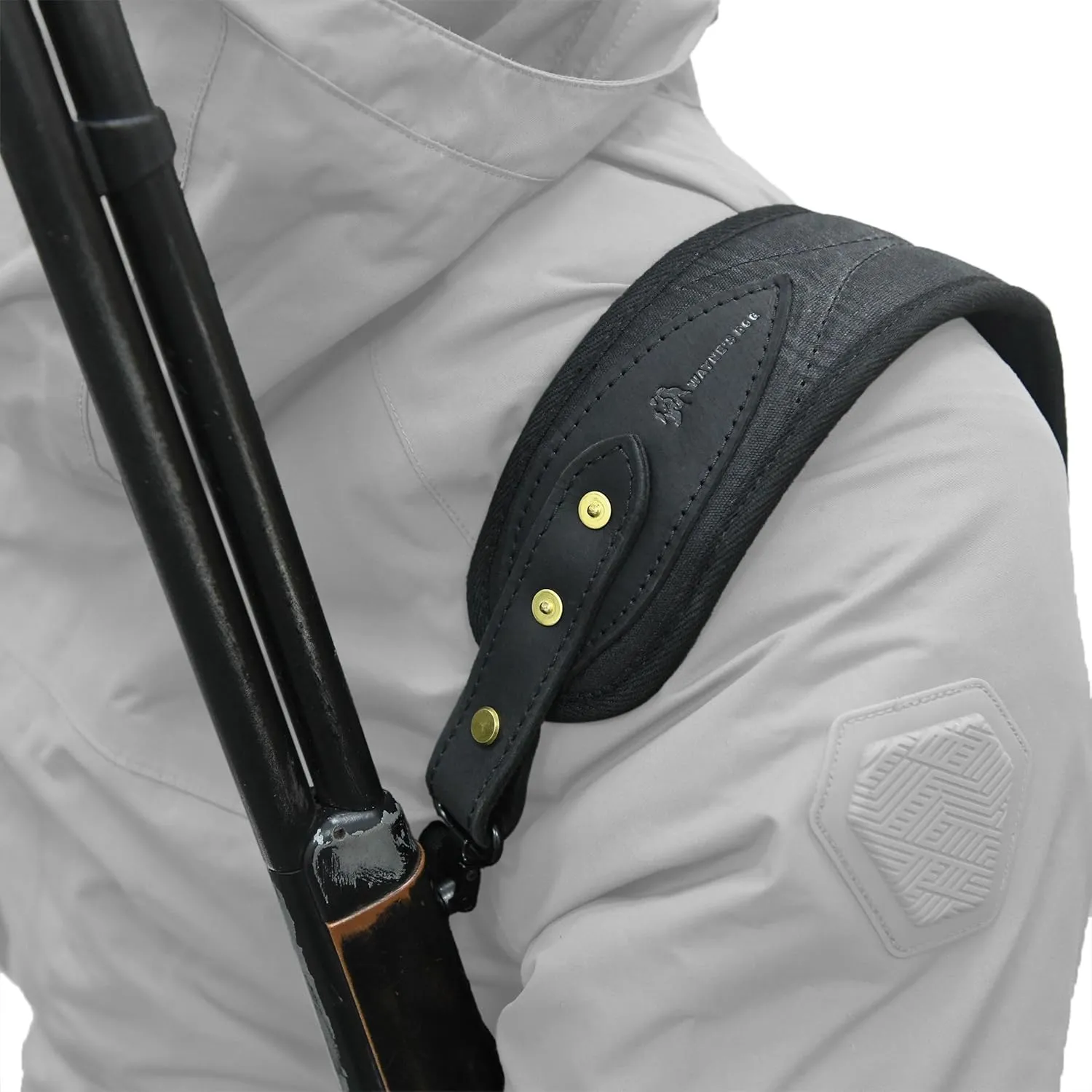 WAYNE'S DOG Canvas Leather Rifle Sling with Swivels, Coffee & Black Hunting Shooting Gun Strap