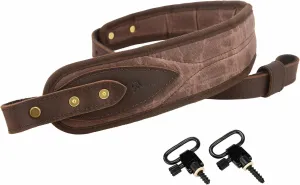 WAYNE'S DOG Canvas Leather Rifle Sling with Swivels, Coffee & Black Hunting Shooting Gun Strap