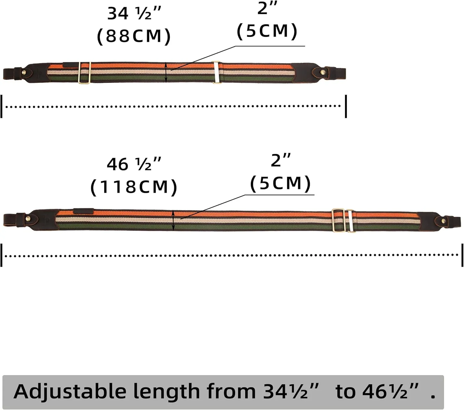 WAYNE'S DOG Cotton Leather Ammo Holder Rifle Sling Adjustable Hunting Gun Strap with Swivels