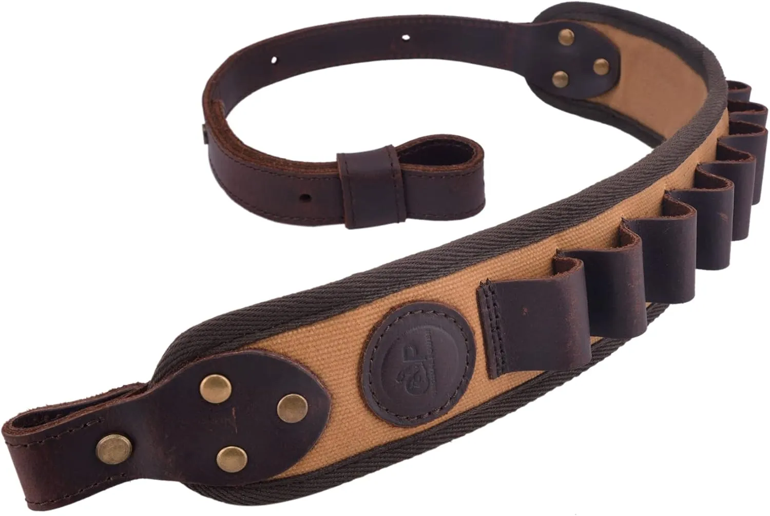 WAYNE'S DOG Leather 12 Gauge Shotgun Shell Holder Sling, Canvas 12Ga Shotshell Shoulder Straps