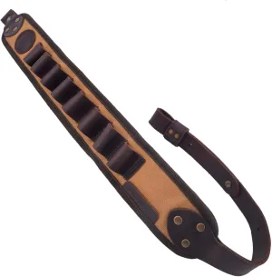 WAYNE'S DOG Leather 12 Gauge Shotgun Shell Holder Sling, Canvas 12Ga Shotshell Shoulder Straps