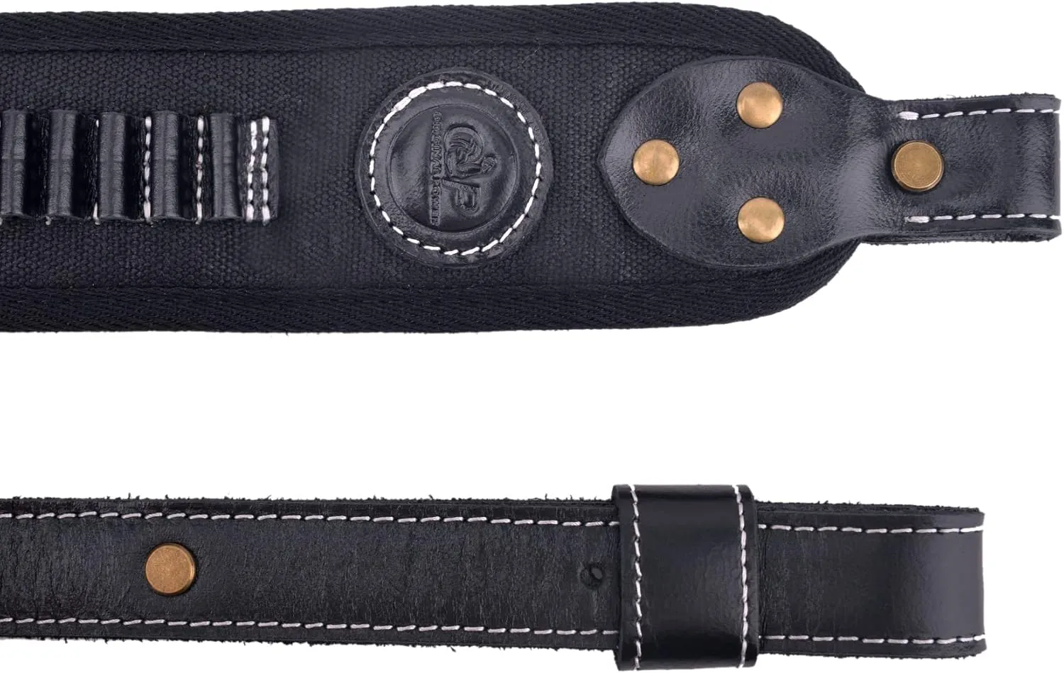 WAYNE'S DOG Leather Rifle Shell Holder Sling for 17HMR, .22LR, .22MAG., Padded Canvas Gun Shoulder Straps