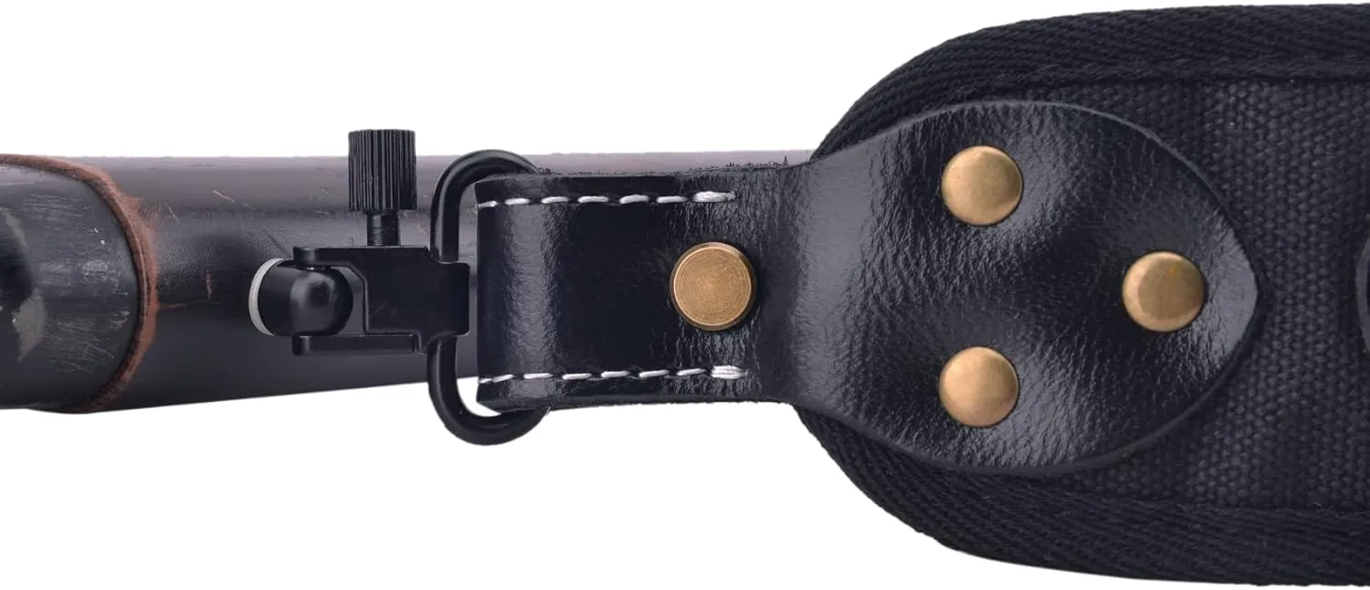 WAYNE'S DOG Leather Rifle Shell Holder Sling for 17HMR, .22LR, .22MAG., Padded Canvas Gun Shoulder Straps