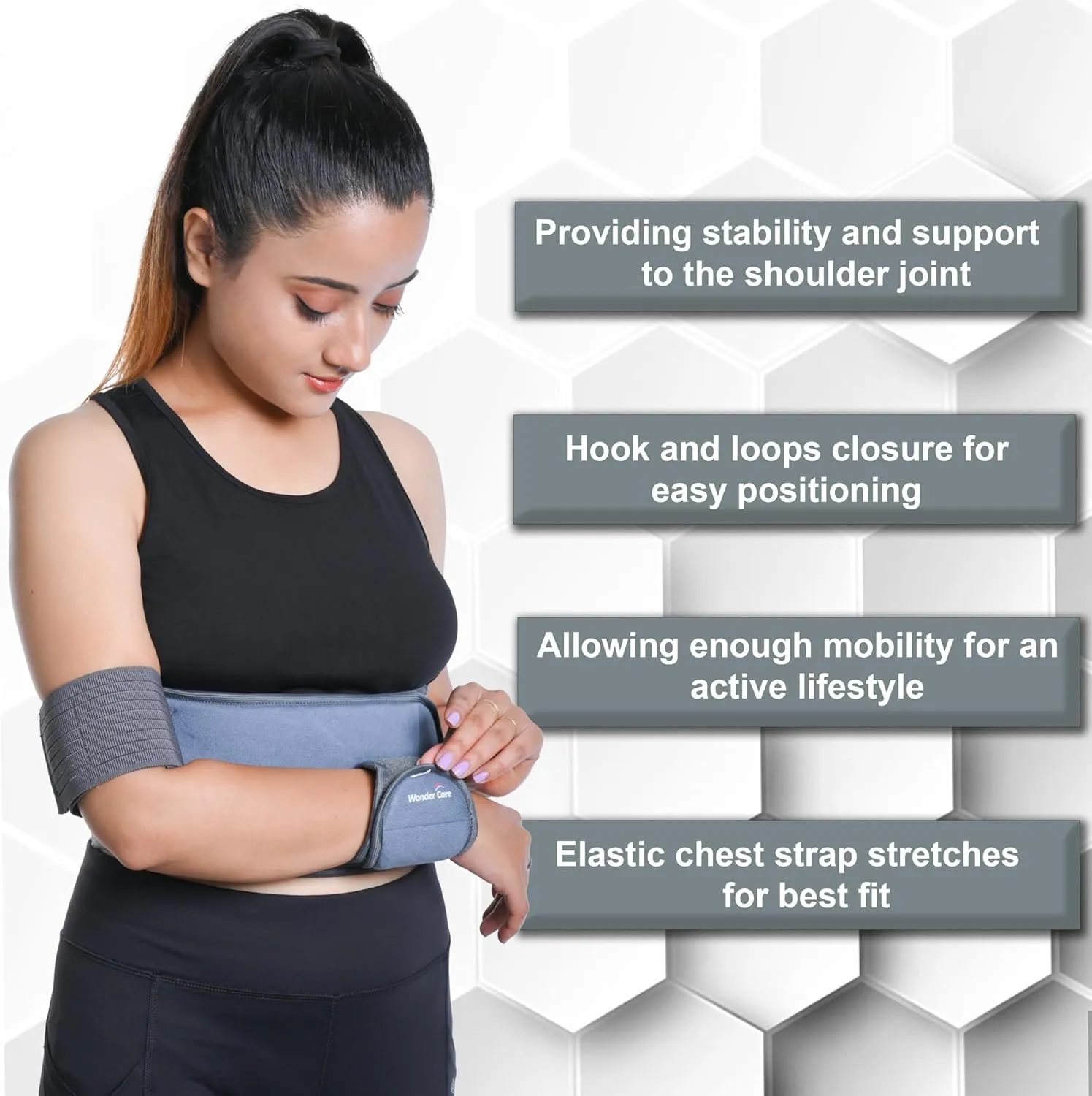 WC shoulder support brace arm slings shoulder immobilizer youth shoulder brace- Shoulder stabilizer Compression Brace rotator cuff surgery sling Left-Right arm sling-Size2 (31"-35")