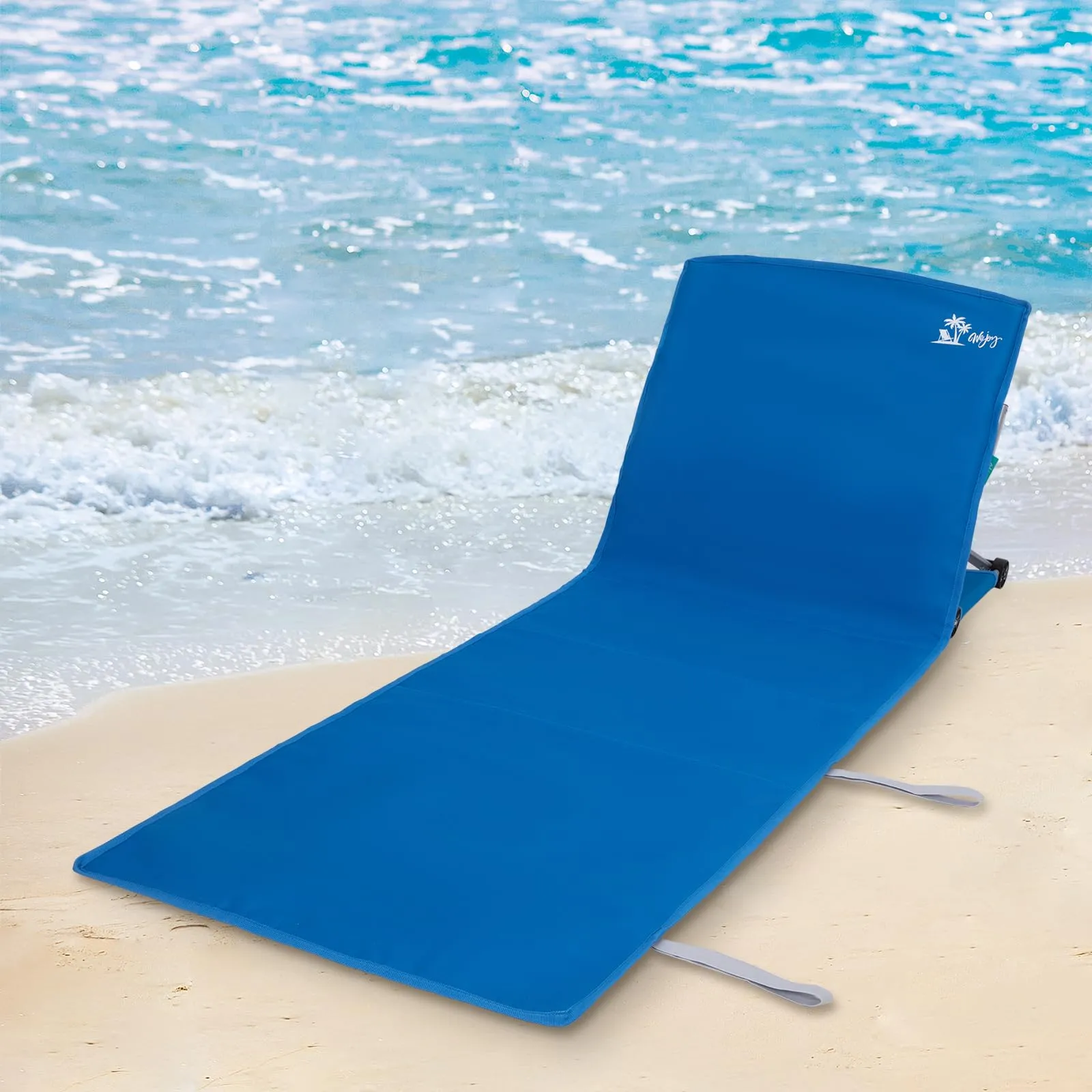 WEJOY Folding Adjustable Back Fabric Beach Lounger