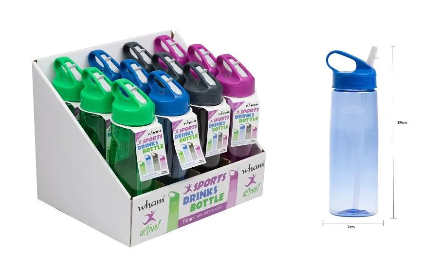 Wham Sports Drink Bottle 650ml Tritan Assorted Colours