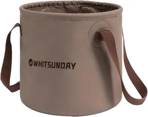 Whitsunday 7 Gallon Collapsible Bucket, Water Container Portable for Fishing Camping Car Washing Hiking Brown