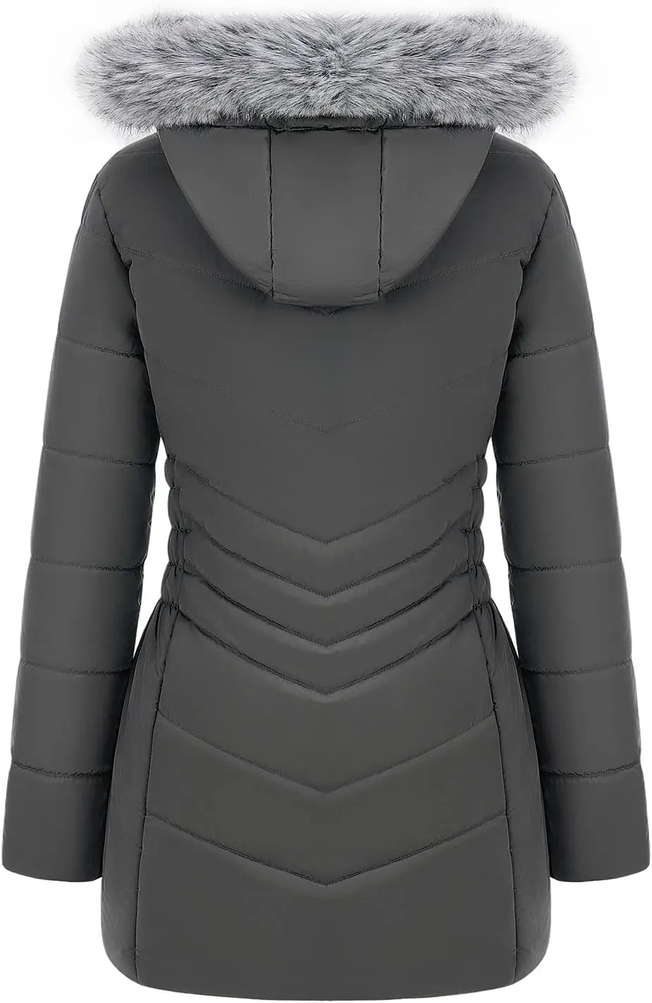 WULFUL Women's Winter Coats Long Warm Thicken Puffer Jackets Outwear With Removable Fur Hood