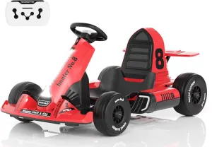 XJD 12V 7Ah Battery Electric Go Kart with Adjustable Seat, Powered Pedal Go Karts for 3  Kids Youths on Car Electric Vehicle Car for Boys Girls (Red)