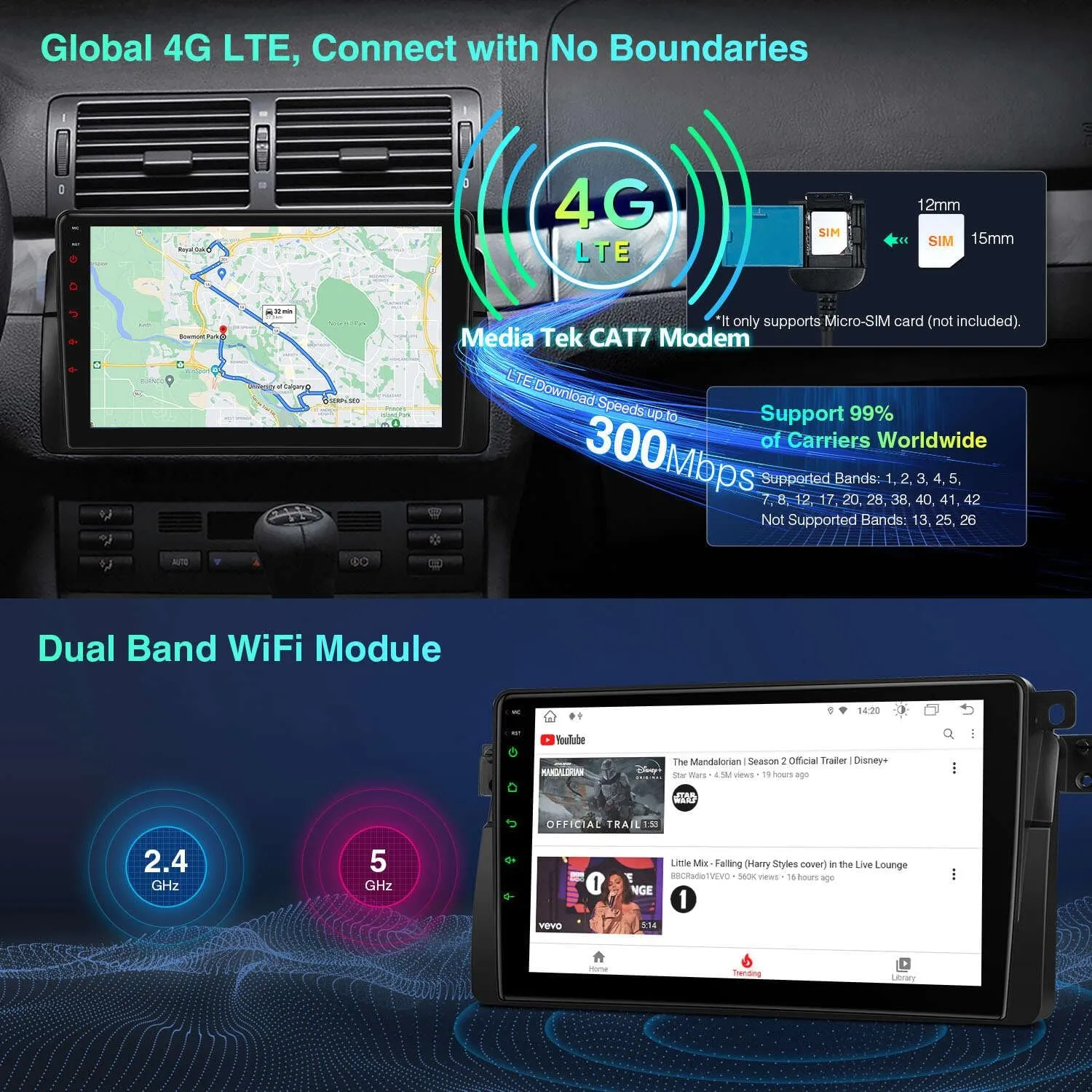 XTRONS for BMW E46 M3 Rover75 MG ZT Car Radio, 9" Android 12 Touch Screen GPS Navigation Car Stereo Support DSP Car Play Android Auto 4G LTE