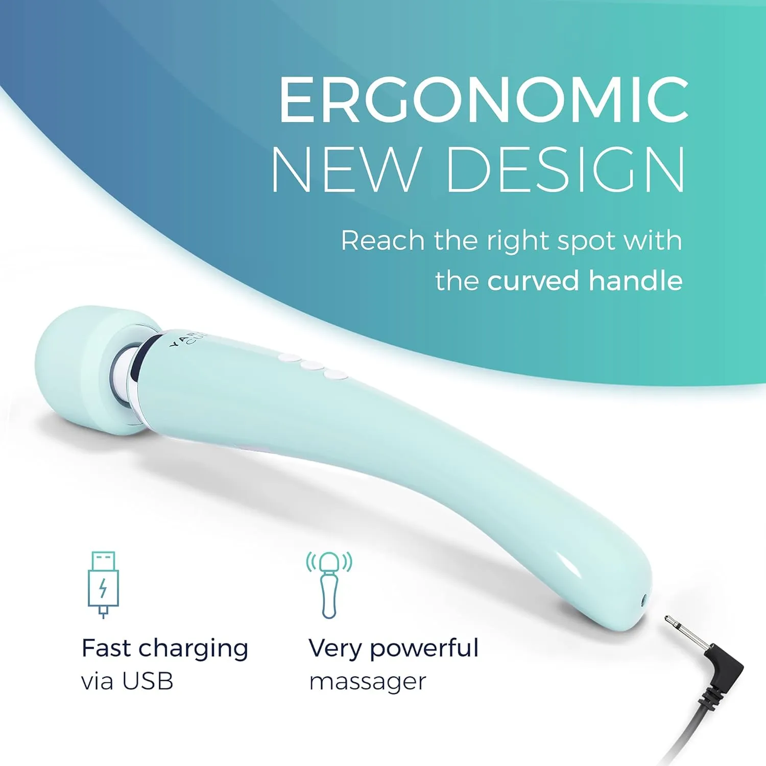 Yarosi Cordless Curve Therapeutic Device - 8 Powerful Speeds and 20 Patterns - for Muscle Aches and Sports Recovery - Rechargeable - Travel Friendly - Green