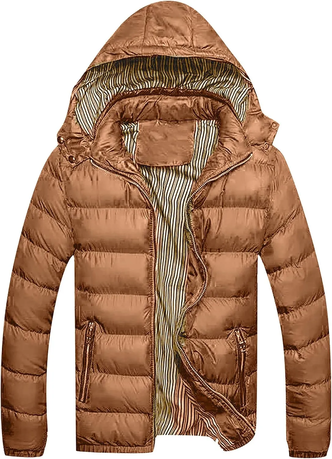 Ymosrh Men's Packable Puffer Jacket Down Alternative Jacket Waterproof Winter Bubble Coats Jackets, M-5XL