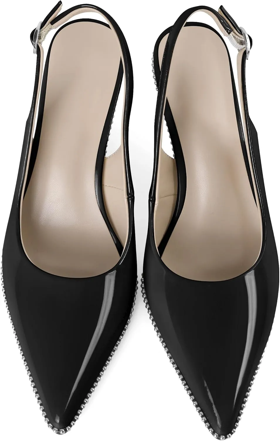 YODEKS Slingback Kitten Heels Women's Pointed Toe Low Heel Pumps 2.5 Inch Shoes Size 5-13