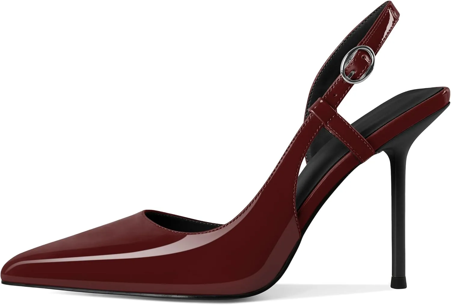 YODEKS Women's Slingback Heels Pointed Toe D'Orsay High Heel Pumps 4 Inch Shoes US Size 5-13