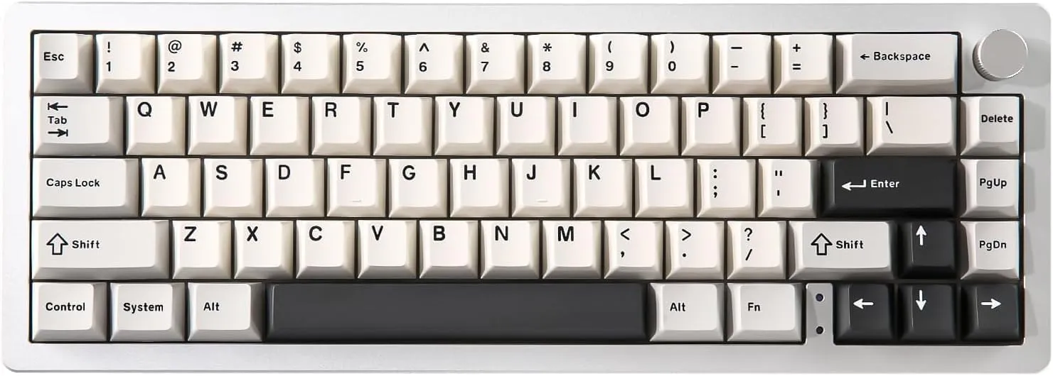 YUNZII AL66 Wireless Mechanical Keyboard,Full Aluminum CNC,65% Knob Control,Bluetooth/2.4G/Wired,Hot Swappable Pre-lubed Switches,Gasket Mounted RGB for Win/Mac(Milk Switch, Silver)