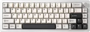 YUNZII AL66 Wireless Mechanical Keyboard,Full Aluminum CNC,65% Knob Control,Bluetooth/2.4G/Wired,Hot Swappable Pre-lubed Switches,Gasket Mounted RGB for Win/Mac(Milk Switch, Silver)