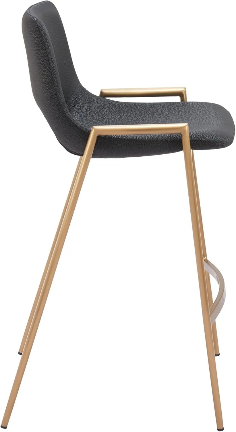 Zuo Modern Counter Chair Set, Black, Gold