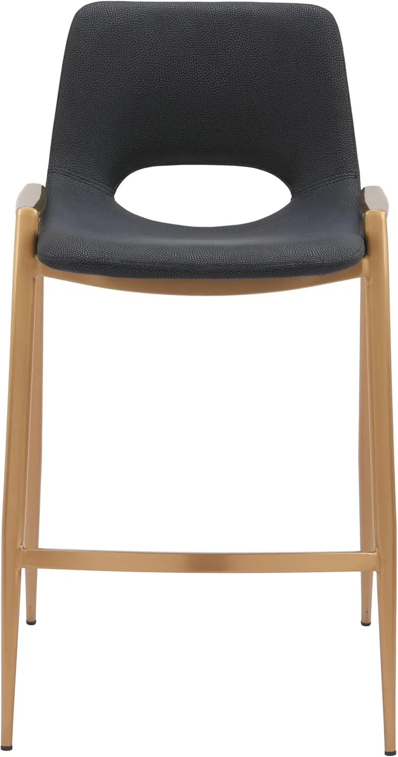 Zuo Modern Counter Chair Set, Black, Gold