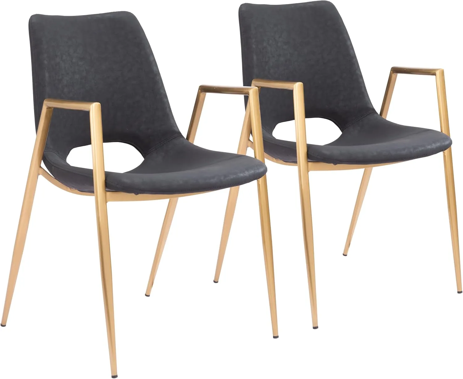 Zuo Modern Desi Dining Chair (Set of 2) Black & Gold