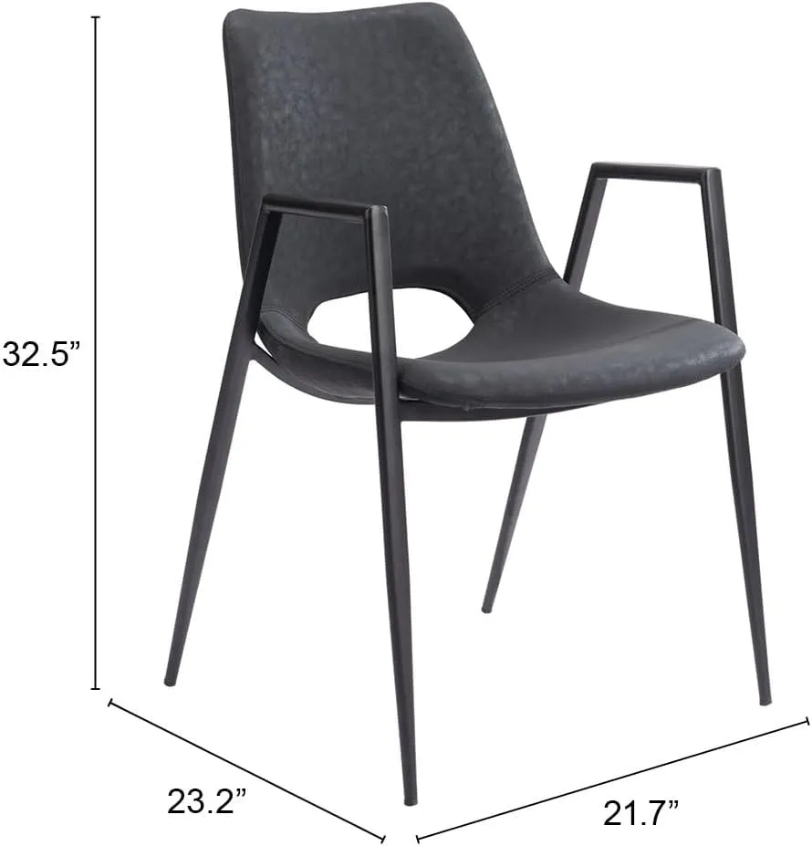 Zuo Modern Desi Dining Chair (Set of 2) Black
