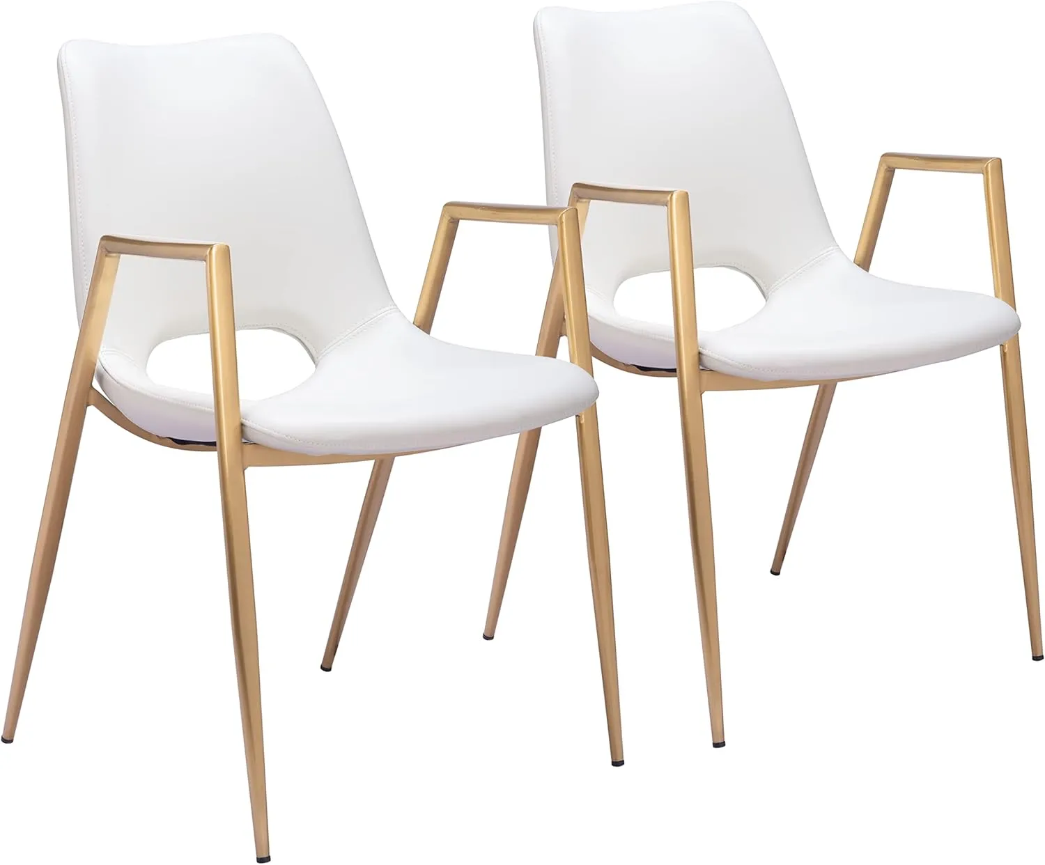 Zuo Modern Desi Dining Chair (Set of 2) White & Gold