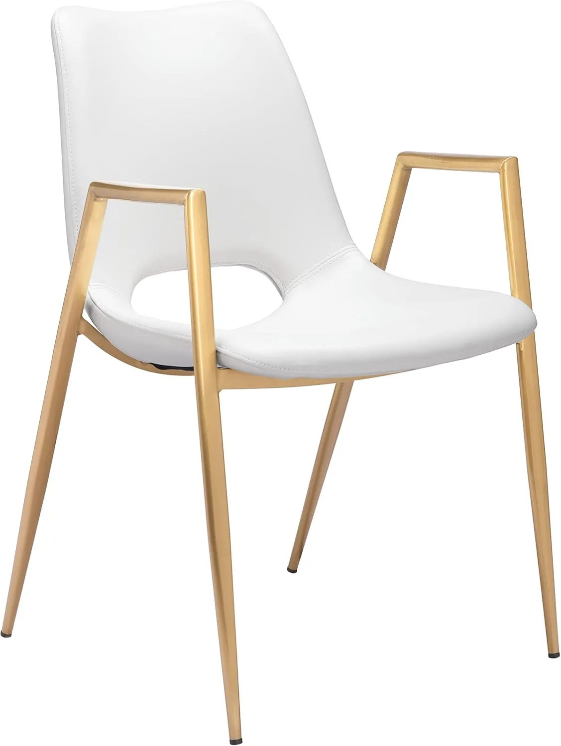 Zuo Modern Desi Dining Chair (Set of 2) White & Gold
