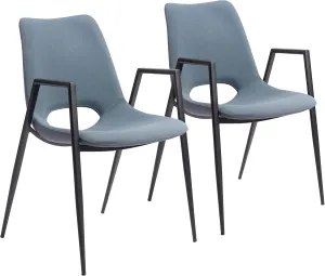 Zuo Modern Dining Chair Set, Gray, Black