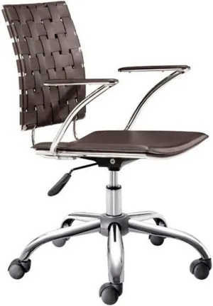 Zuo Modern Office Chair Espresso Criss Cross, One Size